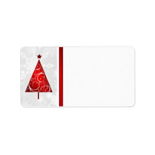 Arbre rouge de Noël - étiquettes postales vides