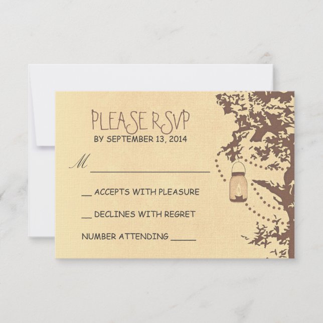 Arbre rustique & jarres de maçon mariage rsvp (Devant)