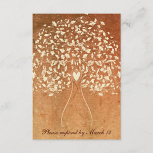 Arbre rustique rouge chaud rsvp avec enveloppes