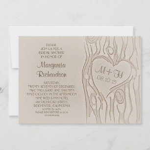 arbre sculpté invitation de la nuptiale rustique