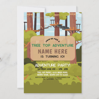 Arbre Top Birthday Adventure Park Invitation extér