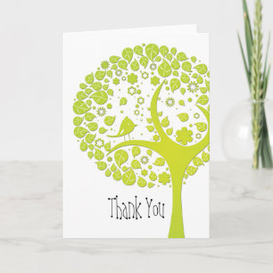{Arbre vert} carte de voeux vierge de Merci