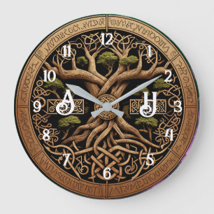 Arbre viking de Yggdrasil Vie Grande horloge