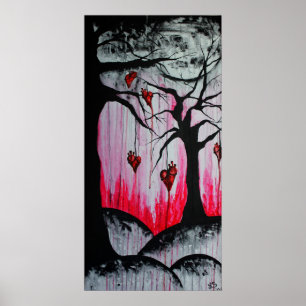 Arbres à coeur haute et sèche Poster d'art origina
