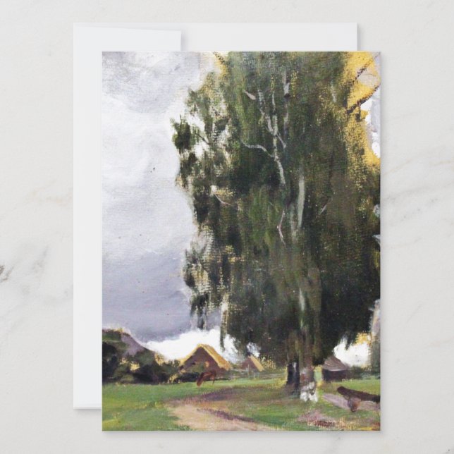 Arbres à côté d'un village (Devant)
