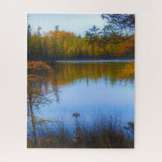 arbres à travers un lac dans le puzzle de chute