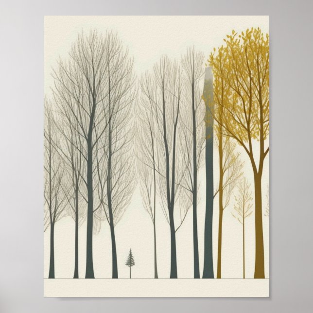 ARBRES ACCUEIL MUR ART POSTER (Devant)