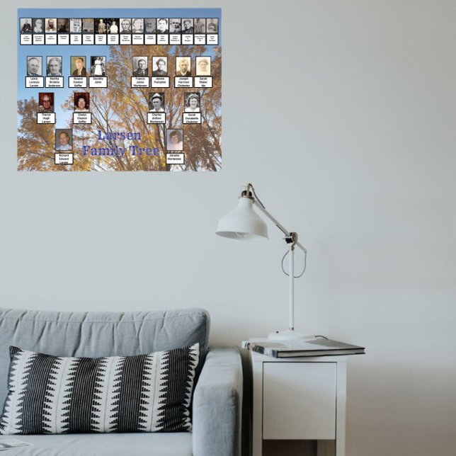Arbres d'automne dorés Affiche d'arbre généalogiqu (Créateur téléchargé)