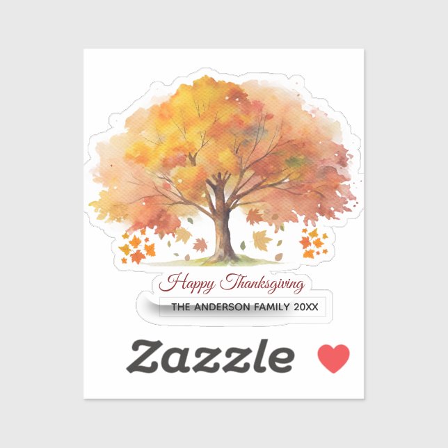 arbres d'automne joyeux thanksgiving  autocollant (Feuille)