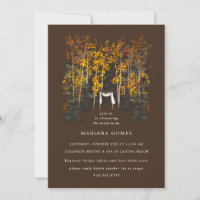 Arbres d'automne Mariage d'autel Invitation Brown