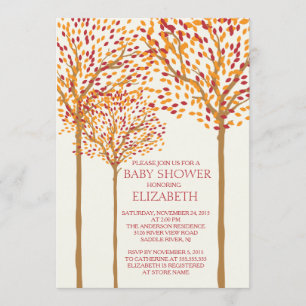 Arbres d'automne modernes Invitation Baby shower n