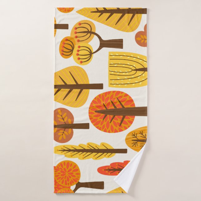 Arbres d'automne, motif sans soudure. (Serviette de bain)