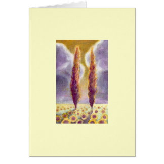 Arbres de Cypress dans le domaine III de tournesol