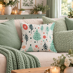 Arbres de Noël Abstraits Modernes Art de Coussin J