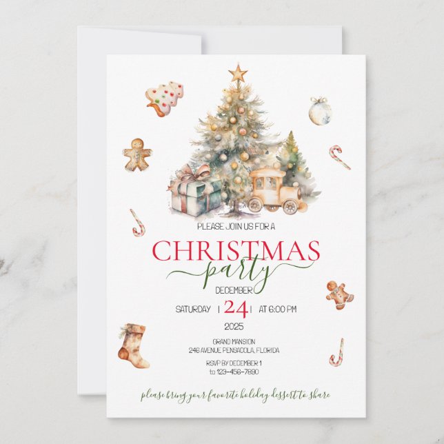 Arbres de Noël Arbres de Fêtes Invitation (Devant)