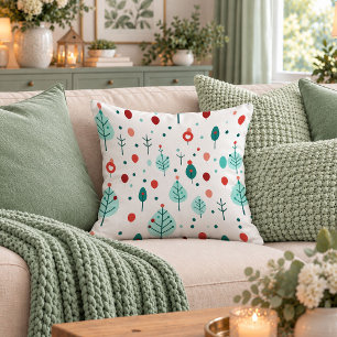 Arbres de Noël Artistiques Rouge Vert Coussin de J