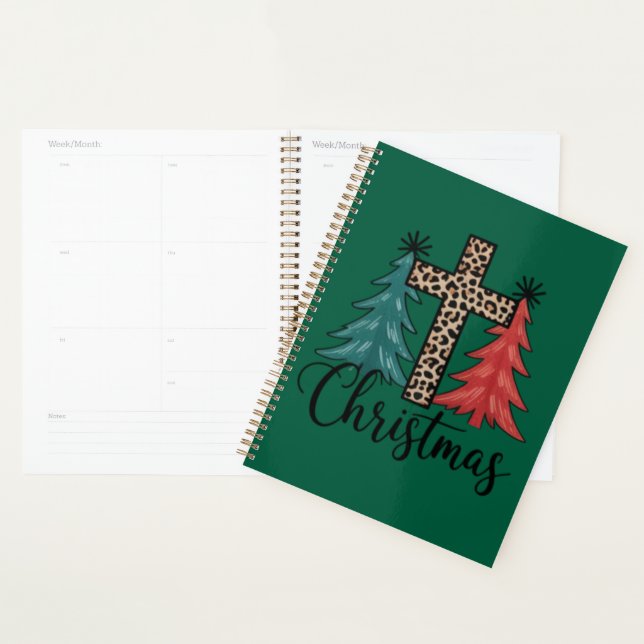 Arbres de Noël chrétiens croisés léopard  (Devant avec enveloppe)