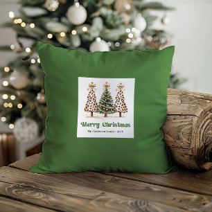 Arbres de Noël Cosy Oreiller Minimaliste avec Nom 