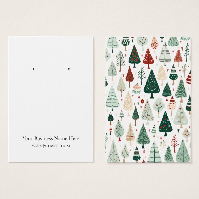 Arbres de Noël Earring Carte d'affichage (Devant & derrière)
