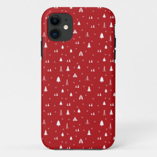 Arbres de Noël et flocons de neige iPhone 11 Coque