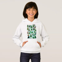 Arbres de Noël et lièvres à neige