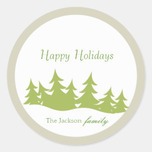 Arbres de Noël - étiquette cadeau autocollants