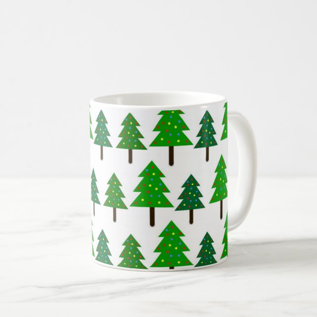 Arbres de Noël Imprimer Café Mug (Devant droit)