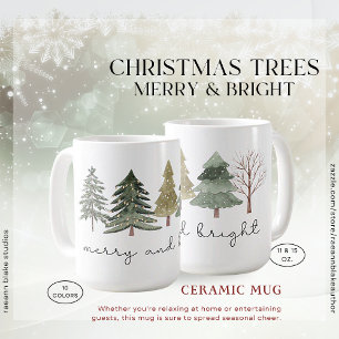 Arbres de Noël Joyeux & Lumineux Mug en Céramique