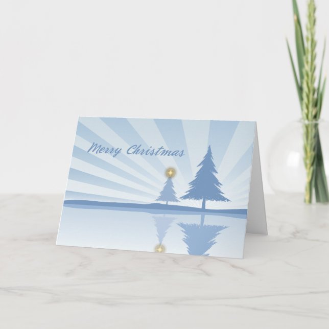 Arbres de Noël modernes or star Carte de vacances (Devant)