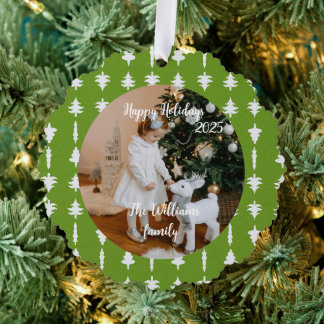 Arbres de Noël Ornement Blanc et Vert