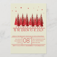 Arbres de Noël rouges Invitation de fête de Noël