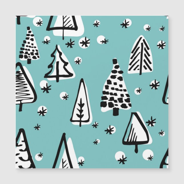 Arbres de Noël scandinaves : graphismes vintages. (Devant)