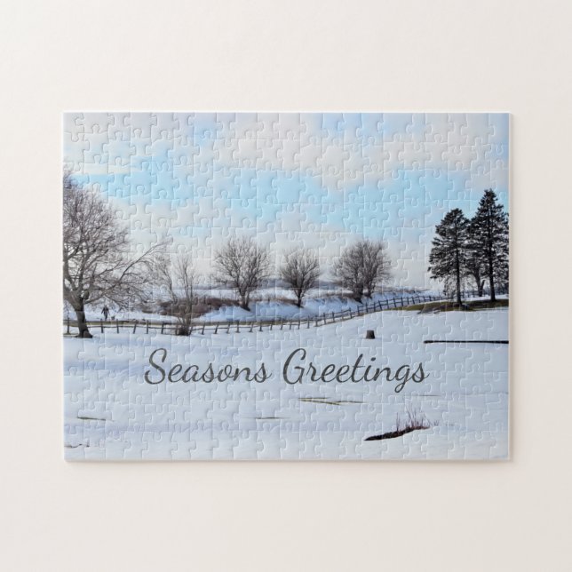 Arbres de Noël Scène d'hiver Jigsaw Puzzle (Horizontal)