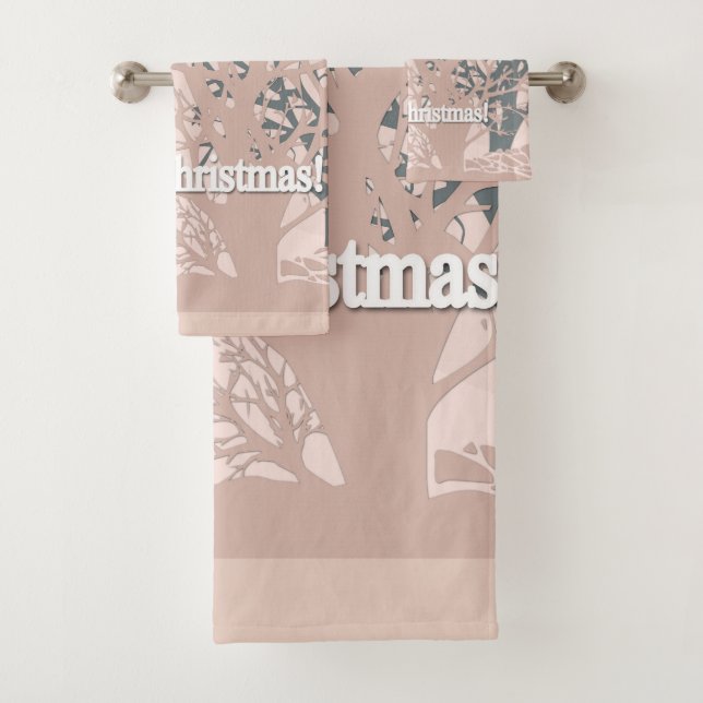 Arbres de Noël silhouette en rose blush bei (En situation)