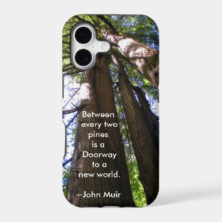 Arbres de séquoia avec citation de Muir