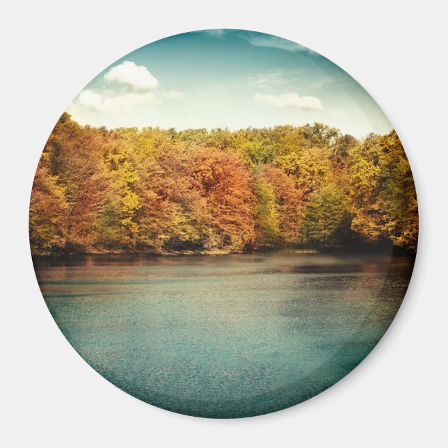 Arbres des lacs Monogramme de l'eau Aimant initial (Devant)