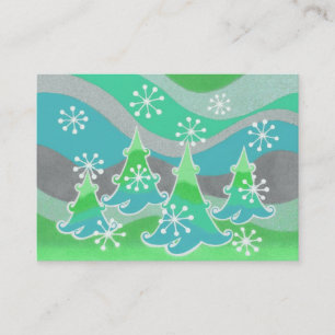 Arbres d'hiver carte de visite vert
