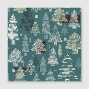 Arbres d'hiver, motif de Noël vintage.