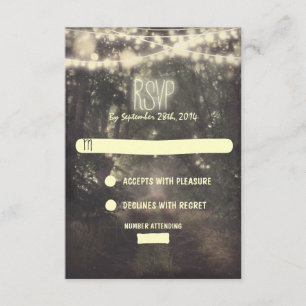 Arbres et lumières de nuit mariage cartes RSVP