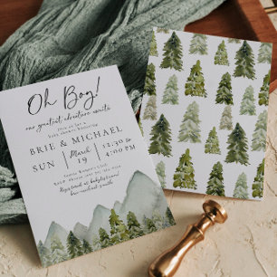 Arbres et montagnes Baby shower Invitation