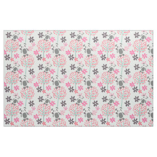 Arbres, fleurs, et tissu d'ours panda