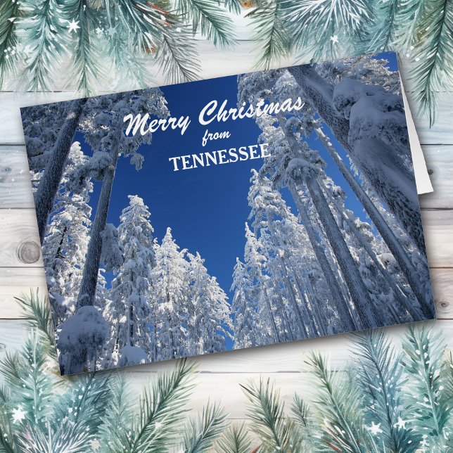 Arbres neigeux du Tennessee Carte de Noël (Créateur téléchargé)