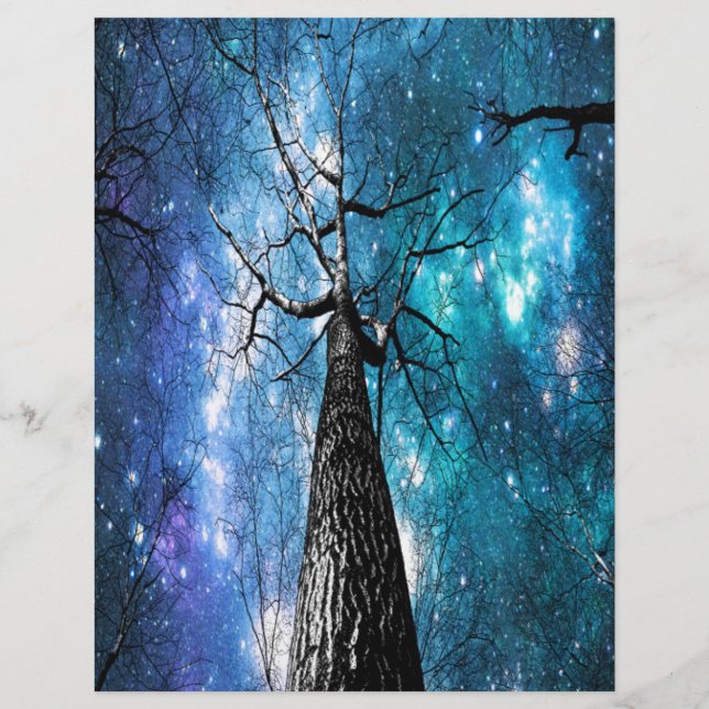 Arbres noirs tombant des étoiles (Devant)