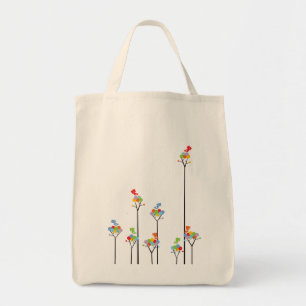 Arbres pointillés et sac fourre-tout mignon à