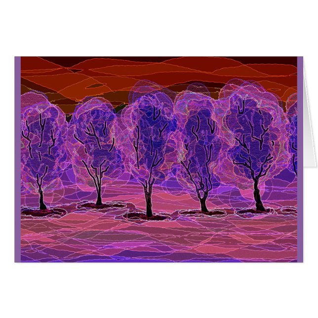 Arbres pourpres (arrière - plan rouge) (Devant horizontal)
