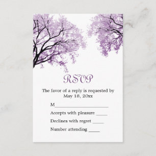 Arbres pourpres en pastel - carte de RSVP