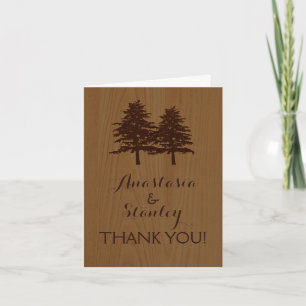 Arbres sur bois bois mariage Merci