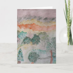Arbres Sur La Carte De Voeux De La Baie