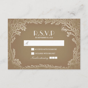 Arbres vintages romantiques Cartes RSVP de mariage