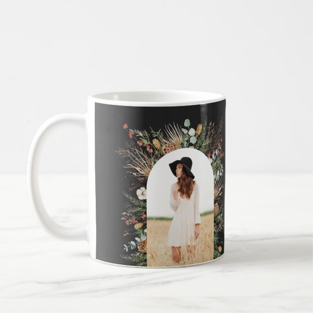 Arc 1 photo noir botanique moderne mug (Gauche)